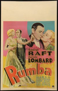 5b851 RUMBA WC '35 great art of George Raft & beautiful Carole Lombard dancing & romancing!