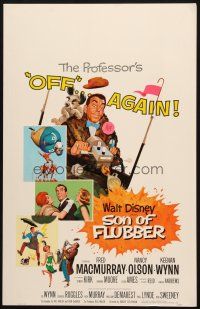 5b888 SON OF FLUBBER WC '63 Walt Disney, art of absent-minded professor Fred MacMurray!