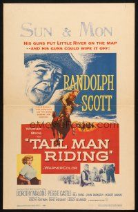 5b911 TALL MAN RIDING WC '55 cowboy Randolph Scott & that sexy Battle Cry girl Dorothy Malone!