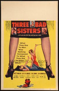 5b934 THREE BAD SISTERS WC '55 Marla English, out to get every thrill she could beg, buy or steal!