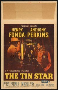 5b941 TIN STAR WC '57 cowboys Henry Fonda & Anthony Perkins, directed by Anthony Mann!