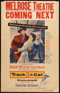 5b954 TRACK OF THE CAT WC '54 Robert Mitchum & Teresa Wright in a startling love story!