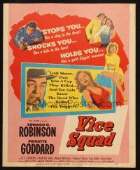 5b963 VICE SQUAD WC '53 Edward G. Robinson, film noir that stops you like a slug in the chest!