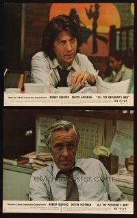 5c865 ALL THE PRESIDENT'S MEN 2 11x14 stills '76 Dustin Hoffman as Carl Bernstein, Robards!