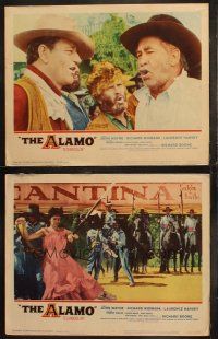 5c864 ALAMO 2 LCs '60 cowboy western images of John Wayne & Chill Wills & scene with