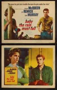 5c067 BABY THE RAIN MUST FALL 8 LCs '65 bad boy Steve McQueen is no damn good for Lee Remick!