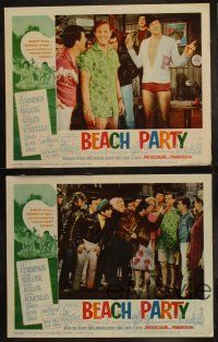 5c704 BEACH PARTY 4 LCs '63 Frankie Avalon & Annette Funicello, surfing & romance!