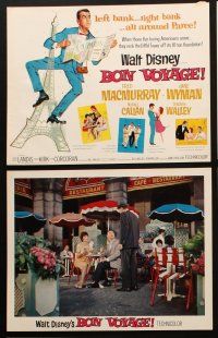 5c023 BON VOYAGE 9 LCs '62 Walt Disney, Fred MacMurray, Jane Wyman, wacky title card art!