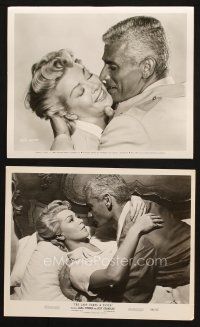 5d927 LADY TAKES A FLYER 2 8x10 stills '58 romantic close images of Jeff Chandler & Lana Turner!