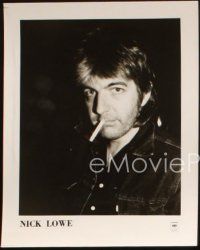 5d941 NICK LOWE 2 8x10 stills '85 close up portraits of the English singer smiling & w/ cigarette!