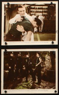 5d230 SUBMARINE BASE 3 color 8x10 stills '43 John Litel, Alan Baxter, Fifi D'Orsay