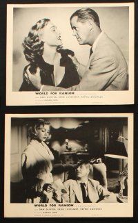 5d497 WORLD FOR RANSOM 8 English FOH LCs '54 Robert Aldrich, Dan Duryea holds the fate of the world!