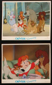 5d084 OLIVER & COMPANY 8 8x10 mini LCs '88 great art of Walt Disney cats & dogs in New York City!