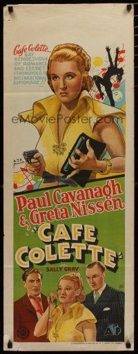 5e052 CAFE COLETTE long Aust daybill '41 Paul Cavanagh, Greta Nissen, Frank Tyler art, Cafe Colette!