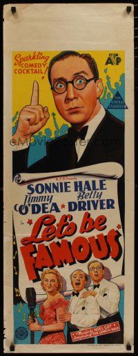 5e054 LET'S BE FAMOUS long Aust daybill '39 Sonnie Hale, Jimmy O'Dea, Betty Driver, musical art!