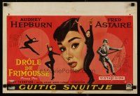 5e370 FUNNY FACE Belgian '57 four art images of Audrey Hepburn dancing, plus Fred Astaire!