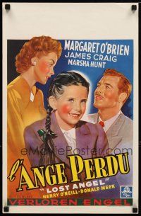 5e394 LOST ANGEL Belgian '40s art of cute Margaret O'Brien, James Craig, Marsha Hunt!