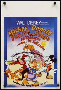 5e398 MICKEY DONALD PLUTO ET EN DINGO EN VACANCES Belgian '80 Goofy, Donald Duck, Mickey Mouse!