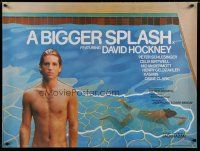5e755 BIGGER SPLASH British quad '74 barechested Peter Schlesinger, classic gay documentary!