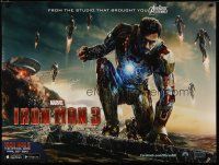 5e797 IRON MAN 3 teaser DS British quad '13 cool image of Robert Downey Jr in title role!