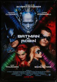 5e006 BATMAN & ROBIN advance Canadian 1sh '97 Clooney, Schwarzenegger, Thurman, Silverstone!