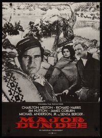 5e694 MAJOR DUNDEE Danish '65 Sam Peckinpah, Charlton Heston, Civil War battle!