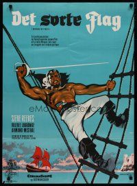 5e698 MORGAN THE PIRATE Danish '61 Morgan il pirate, art of barechested swashbuckler Steve Reeves!