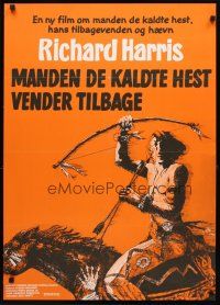5e717 RETURN OF A MAN CALLED HORSE Danish '76 art of Native American Richard Harris on horseback!