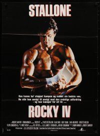 5e718 ROCKY IV Danish '85 great image of champ Sylvester Stallone wrapping his hands!