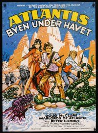 5e744 WARLORDS OF ATLANTIS Danish '78 really cool fantasy artwork with monsters by Lundvald!