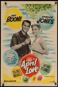 5e749 APRIL LOVE English double crown '57 close up of Pat Boone & sexy Shirley Jones!
