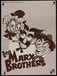 5e470 LES MARX BROTHERS French 23x32 '70s great Hirschfeld-like art of Groucho, Chico & Harpo!