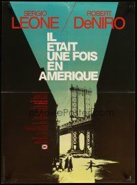 5e477 ONCE UPON A TIME IN AMERICA French 23x32 '84 directed by Sergio Leone, cool Hurel art!