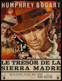 5e489 TREASURE OF THE SIERRA MADRE French 23x32 R60s Humphrey Bogart, Tim Holt & Walter Huston!