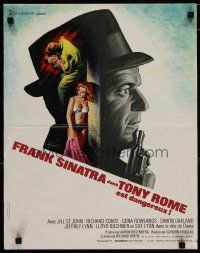 5e537 TONY ROME French 15x21 '67 Grinsson art of detective Frank Sinatra w/gun & sexy girl!