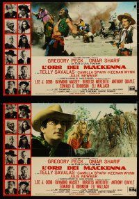 5e182 MacKENNA'S GOLD set of 12 Italian photobustas '69 Gregory Peck, Omar Sharif & Newmar!