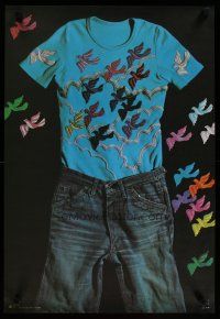 5e303 CESARKA SHIRT & JEANS Polish 19x27 '70s image of goofy bird shirt & pants!