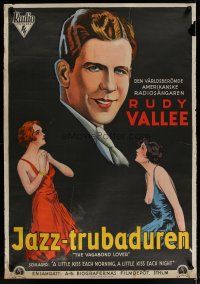 5e085 VAGABOND LOVER Swedish '29 radio sensation Rudy Vallee in his first feature picture!