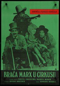 5e119 AT THE CIRCUS Yugoslavian '60s Marx Brothers, Groucho, Chico, Harpo & pretty woman!
