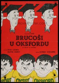 5e121 CHUMP AT OXFORD Yugoslavian '60s great art of Laurel & Hardy in college!