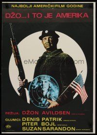 5e133 JOE Yugoslavian '70 Peter Boyle w/shotgun, American flag, and hippie target, drugs!
