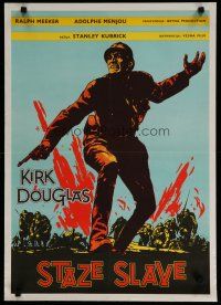 5e140 PATHS OF GLORY Yugoslavian '60s Stanley Kubrick, great artwork of Kirk Douglas in WWI!