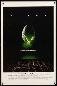 5f029 ALIEN studio style 1sh '79 Ridley Scott outer space sci-fi classic, cool hatching egg image!