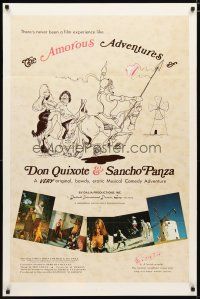 5f042 AMOROUS ADVENTURES OF DON QUIXOTE & SANCHO PANZA 1sh '76 sexy cartoon art by L. Salk!