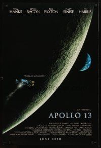 5f045 APOLLO 13 advance DS 1sh '95 directed by Ron Howard, Tom Hanks, Kevin Bacon & Bill Paxton!