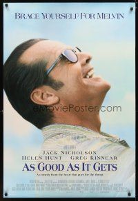 5f048 AS GOOD AS IT GETS int'l DS 1sh '98 great close up smiling image of Jack Nicholson as Melvin!