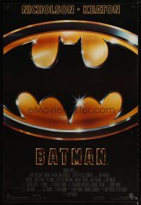 5f078 BATMAN matte 1sh '89 directed by Tim Burton, cool image of Bat logo!