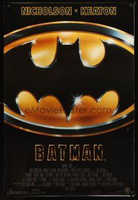 5f076 BATMAN glossy 1sh '89 directed by Tim Burton, cool image of Bat logo!