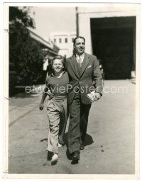 5g047 MICKEY ROONEY/JOSEPH CALLEIA deluxe 10x13 still '30s candid walking together on the MGM lot!