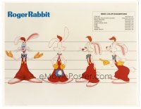 5g067 WHO FRAMED ROGER RABBIT color German 11x14.25 still '88 cartoon diagram w/ color suggestions!